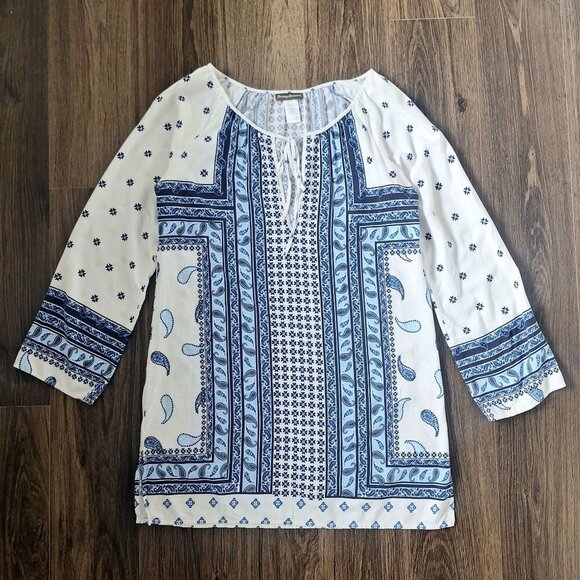 💙 Tommy Bahama Tunic Dress Swim Cover Up Boho Lightweight Size S/M 100% Rayon - Picture 1 of 8